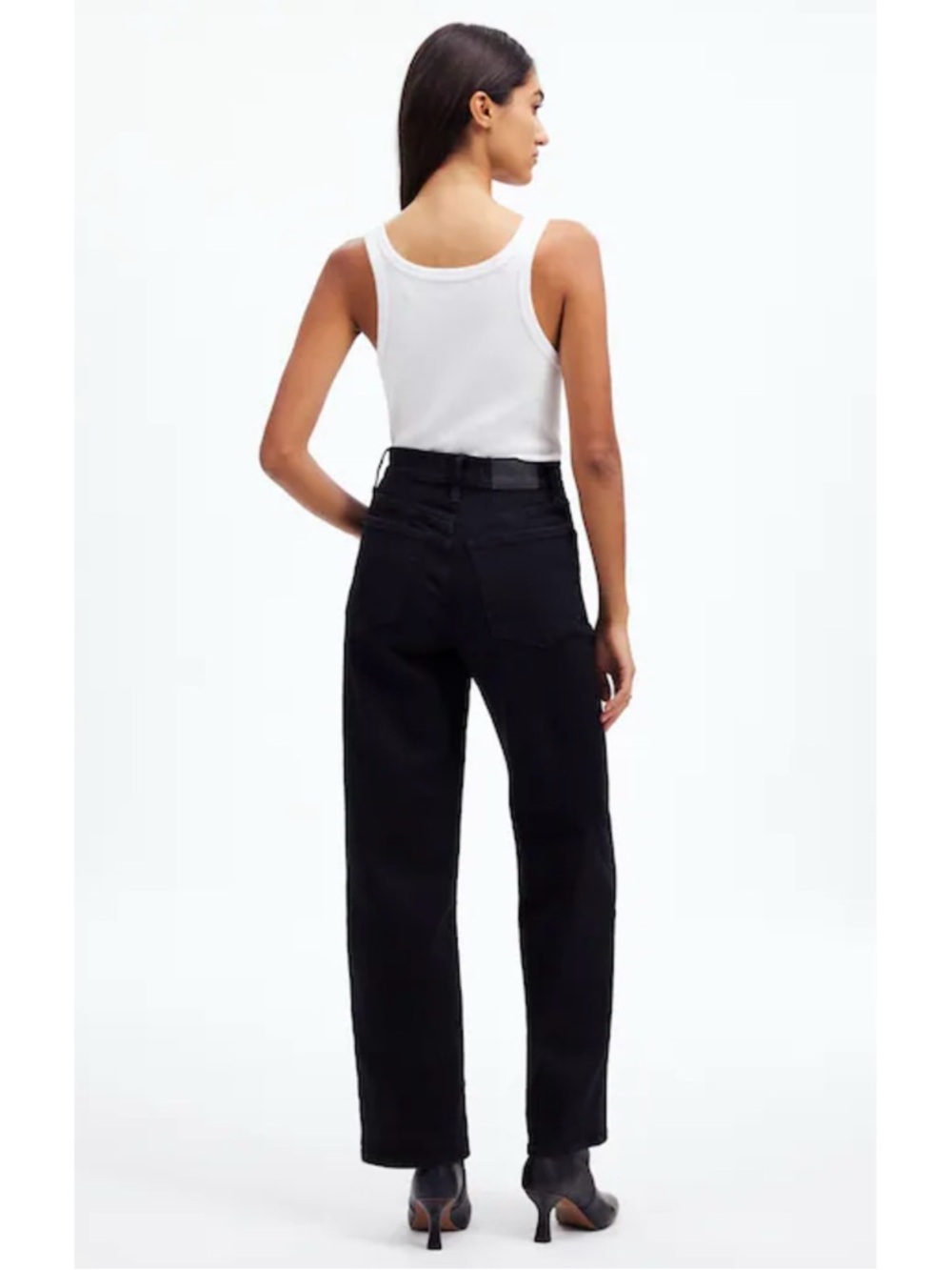 NWT Madewell The Petite Perfect Vintage Wide-Leg Jean Black Rinse Wash - Picture 6 of 6